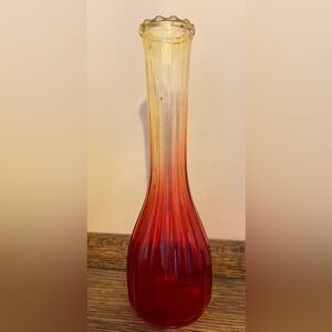 Vintage ombré red and yellow vase